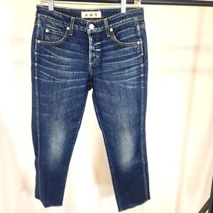 AMO Denim Wash 010 Tom Boy  Jeans in True Blue Women's Size 27